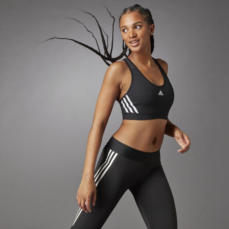 adidas Believe This 3-stripes Rib Kadın Siyah Sporcu Sütyeni