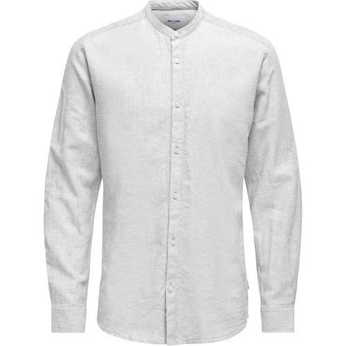  Only & Sons Solid Linen Noos Erkek Beyaz Gömlek (22019173-W)