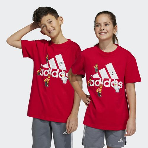  adidas X Lego Football Badge Of Sport Graphic Çocuk Kırmızı Tişört (HT5171)