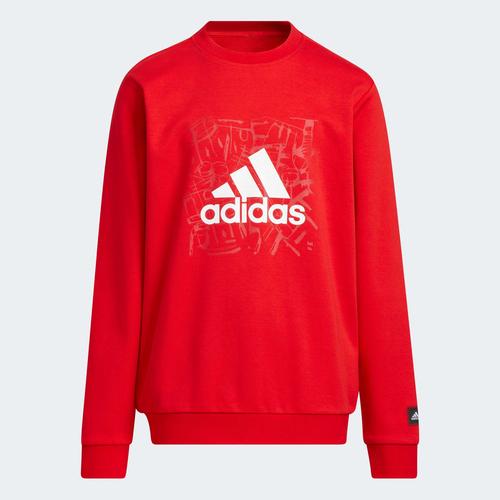  adidas Knit Crew Çocuk Kırmızı Sweatshirt (HZ0217)
