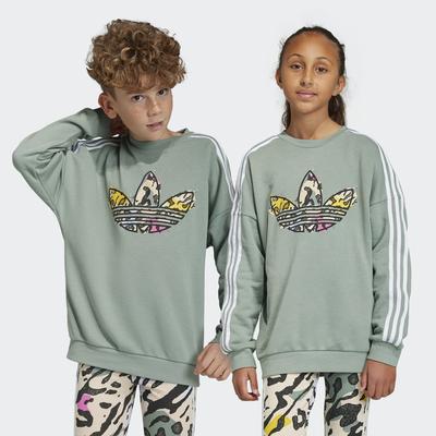  adidas Animal Print Çocuk Yeşil Sweatshirt (IB8596)