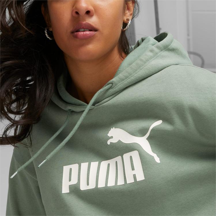 Sporjinal Sweatshirt Kadın | Puma Yeşil Logo Essentials (586869-48)