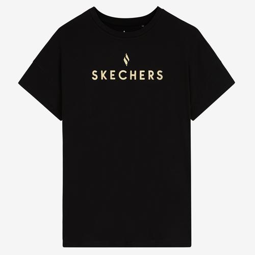  Skechers Graphic Kadın Siyah Tişört (S232161-001)