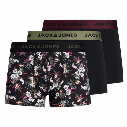  Jack & Jones Flower Erkek Siyah 3'lü Boxer (12194284-B)