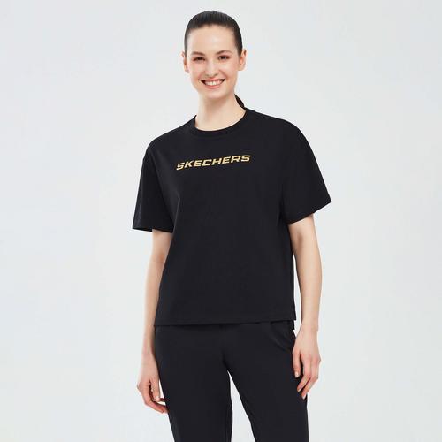  Skechers Graphic Kadın Siyah Tişört (S241012-001)