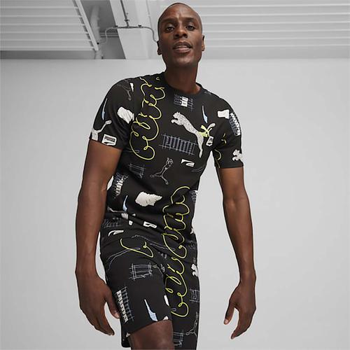  Puma Brand Love Allover Print Erkek Siyah Tişört (624281-01)